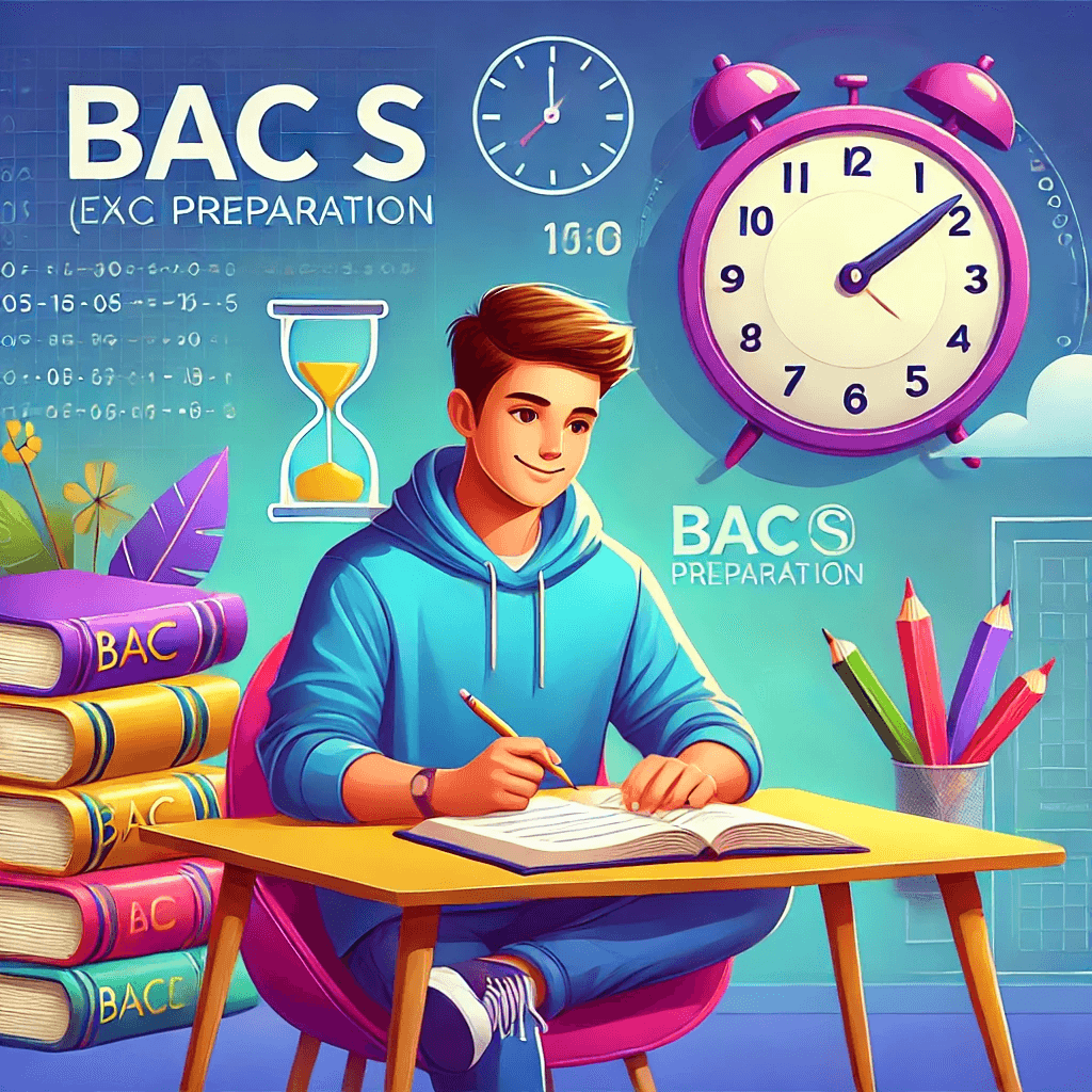 Coaching scolaire : Comment décrocher une mention au Bac S grâce à un plan de révision personnalisé 14 Étudiant concentré et confiant en train de répondre à des questions d'examen, symbolisant la gestion du temps et la préparation efficace au Bac S.